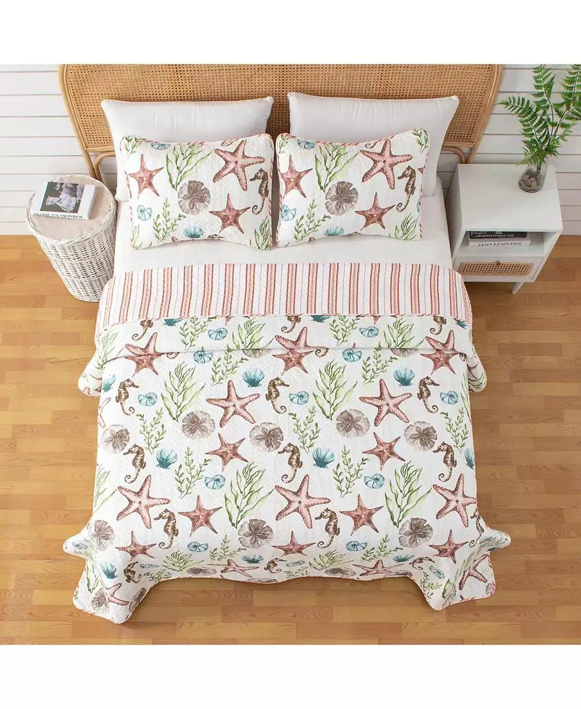 Linery 
Co Watercolor Sea Life Microfiber Quilt and Sham Set