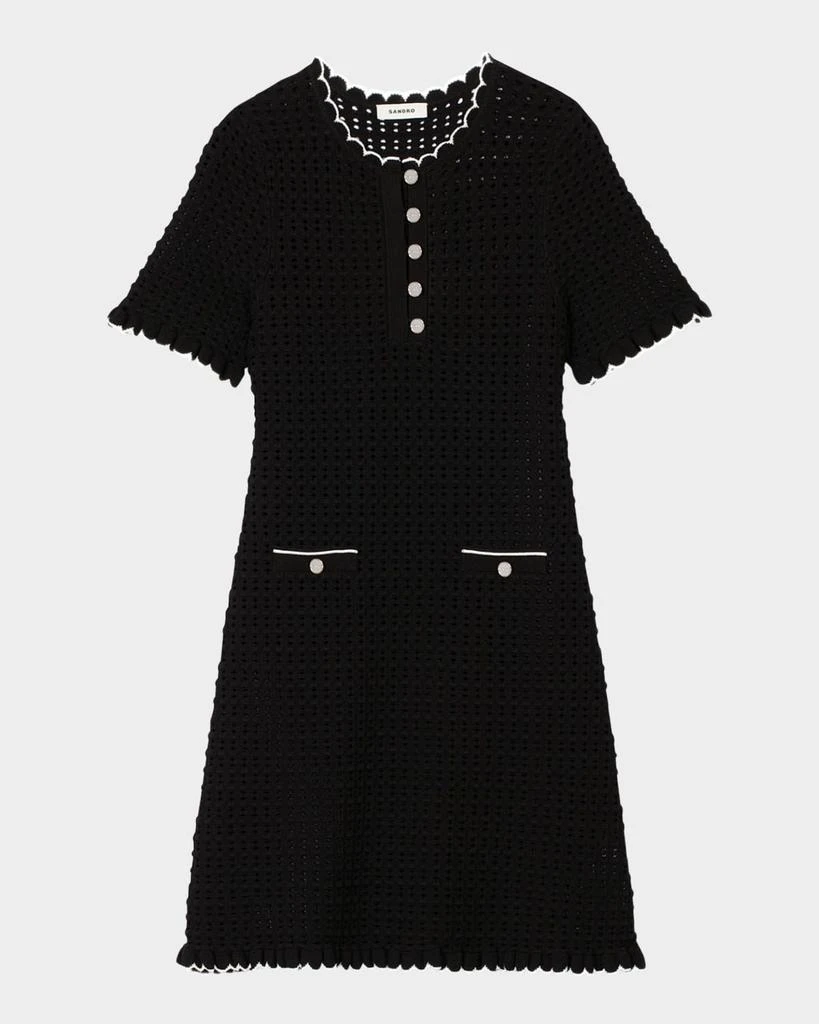 Sandro Dory Open-Knit Mini Dress 1