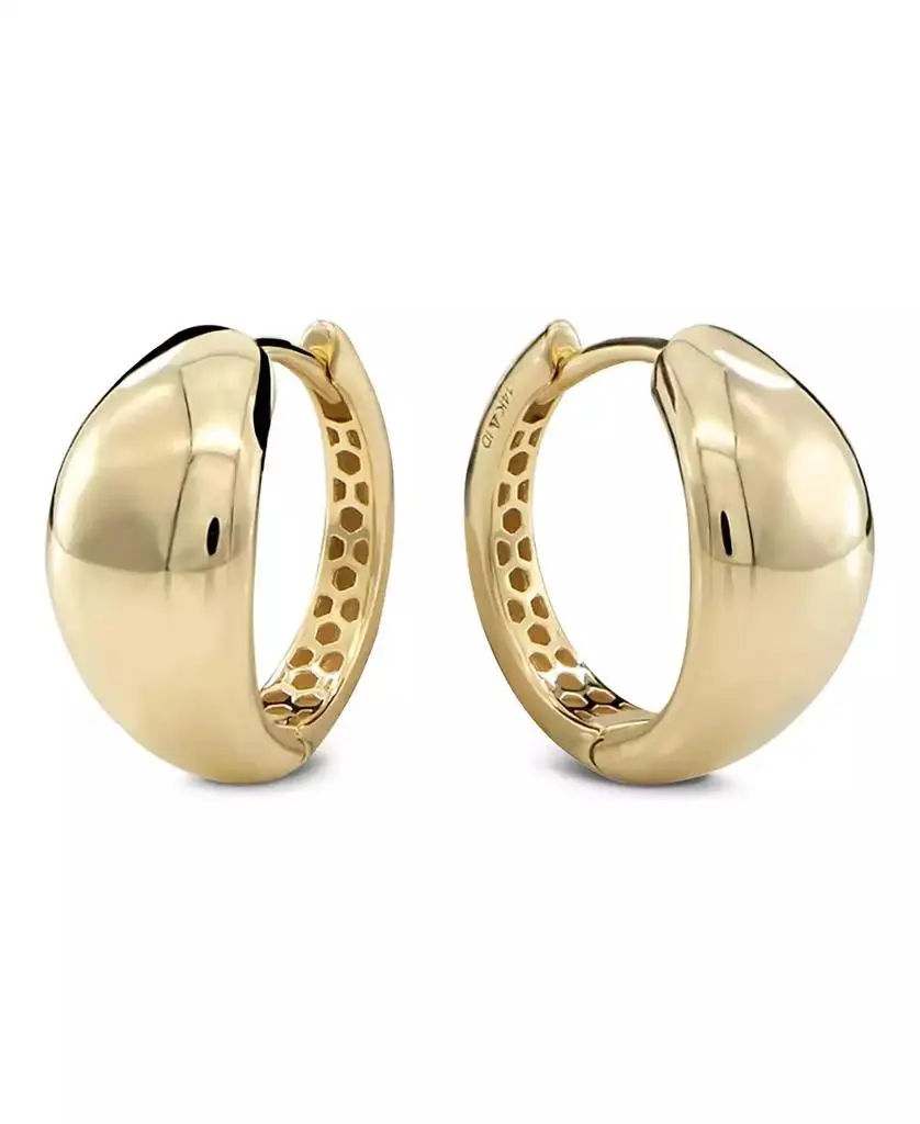 DEVATA Dome Hoop Earrings in 14K Gold