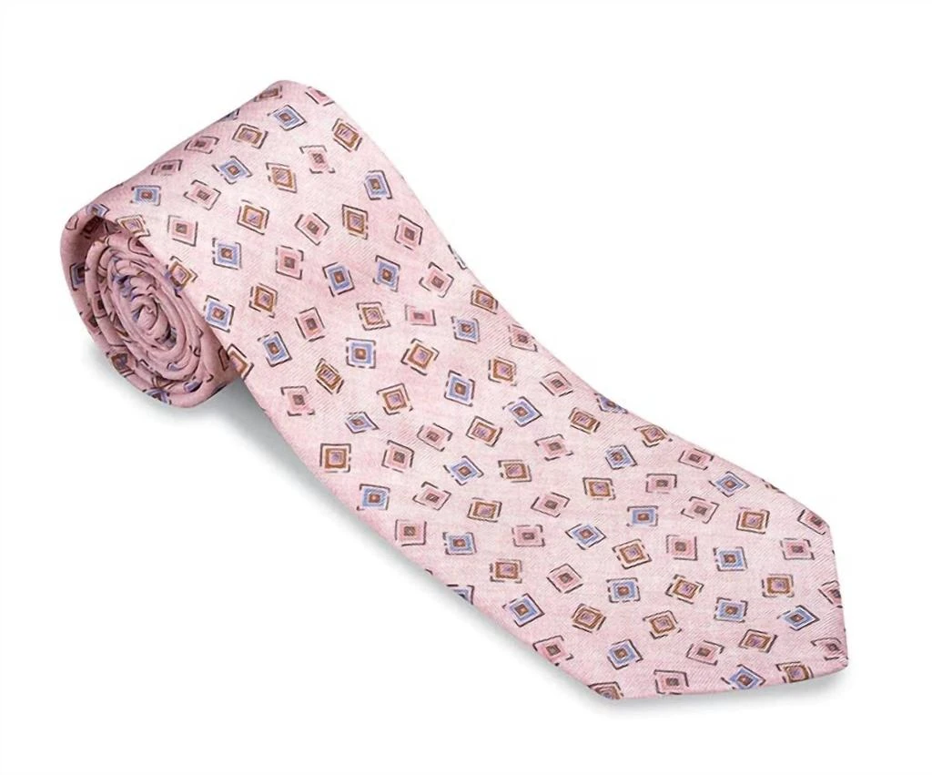 R. Hanauer Men's Brinkley Medallion Tie In Pink 1