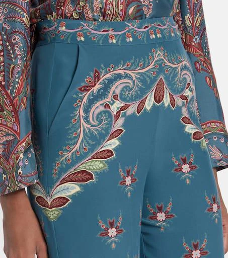 ETRO Floral printed silk flared pants 4