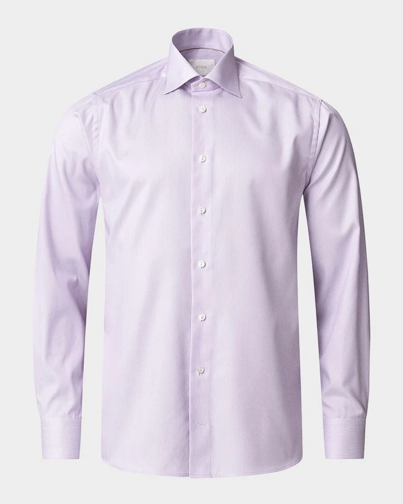 Eton Men's Elevated Textured Supima 120 Slim-Fit Dress Shirt, Lt Prple, Men's, 15, Shirts Tops Formal & Evening Dress Shirts