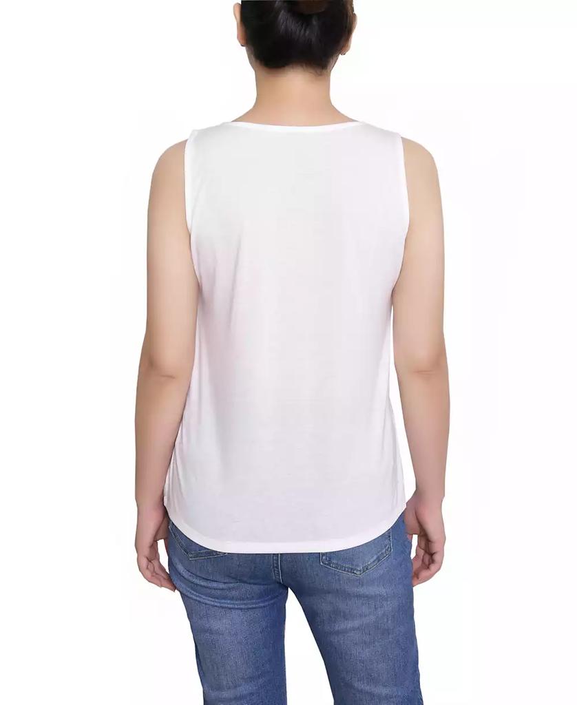 NY Collection Petite Sleeveless V Neck Blouse