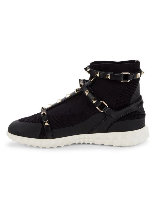 Valentino Rockstud High Top Mesh & Leather Sneakers 4