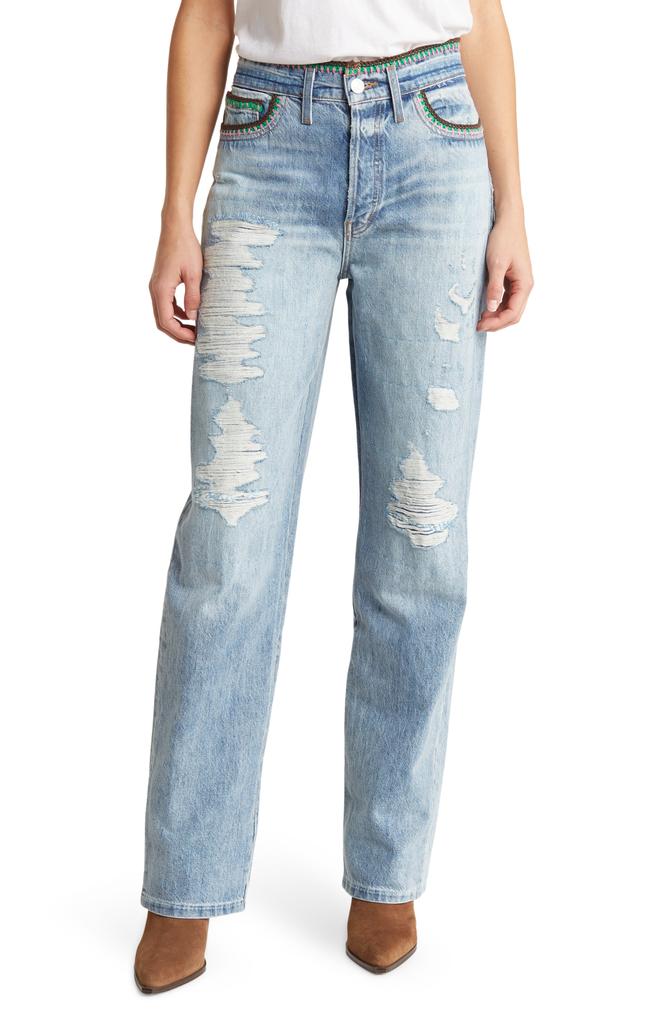 FRAME Baggy Low Rise Straight Leg Jeans