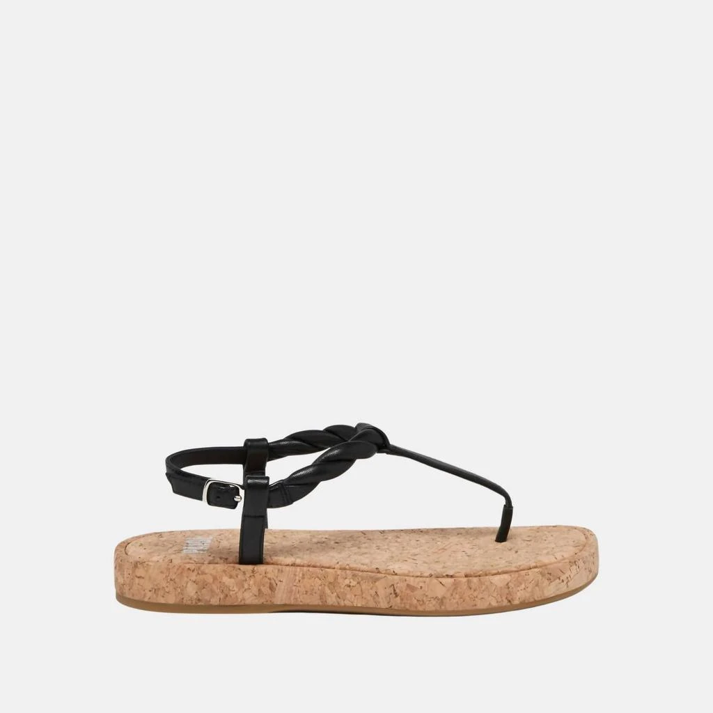 Paige Dawn Twisted Strap Sandal In Black Leather 2