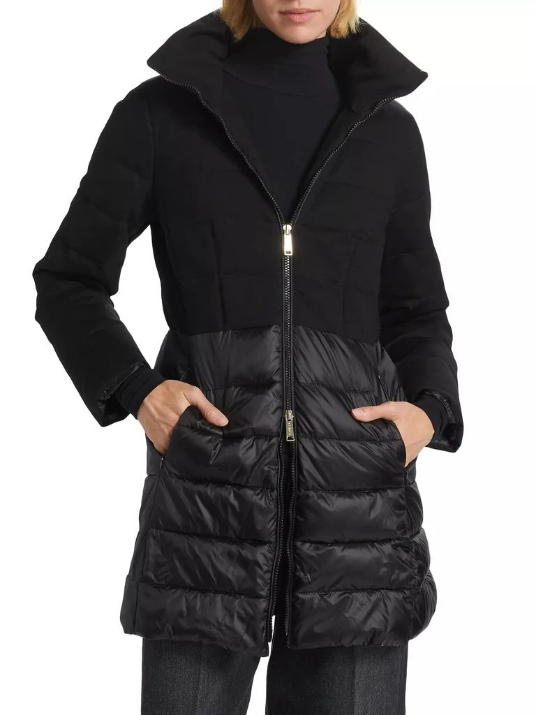 Marella Jersey &amp; Satin Puffer Jacket 3