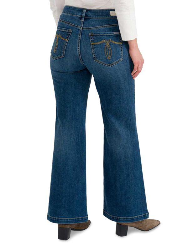 Seven7 Bella Embroidered Pocket Wide-Leg Jeans