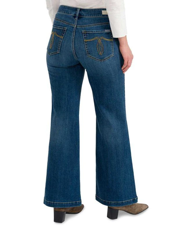 Seven7 Bella Embroidered Pocket Wide-Leg Jeans 2
