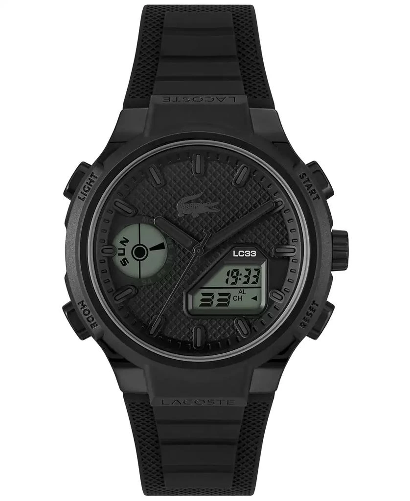 Lacoste Men's LC33 Black Silicone Strap Watch, 44.8mm 1