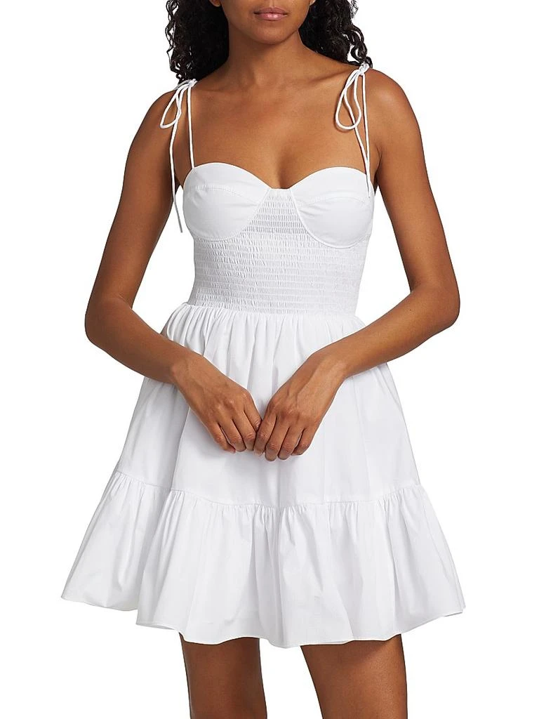 Staud Landry Smocked Bustier Minidress 3