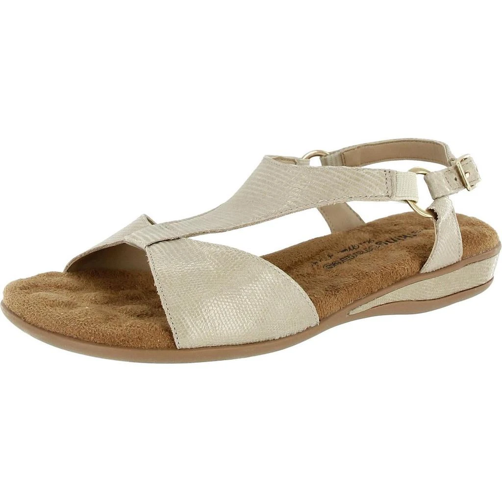Walking Cradles Womens Shimmer Suede T-Strap Sandals 1