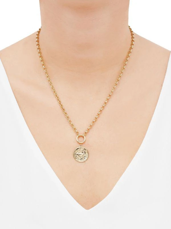 Saks Fifth Avenue 14K Yellow Gold Horse Coin Pendant Necklace 3