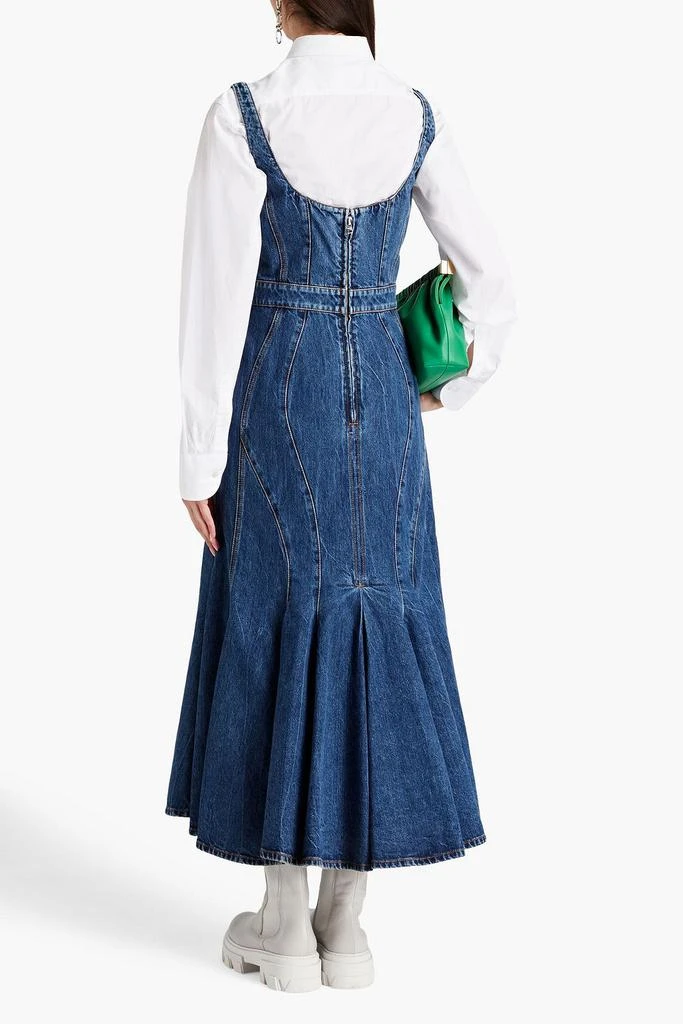 Alexander McQueen Asymmetric denim midi dress 3