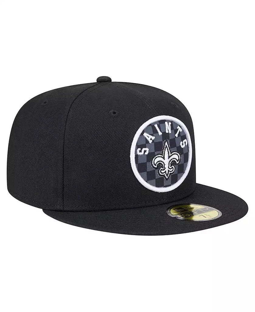 New Era Men's Black New Orleans Saints Checkered 59FIFTY Fitted Hat 3