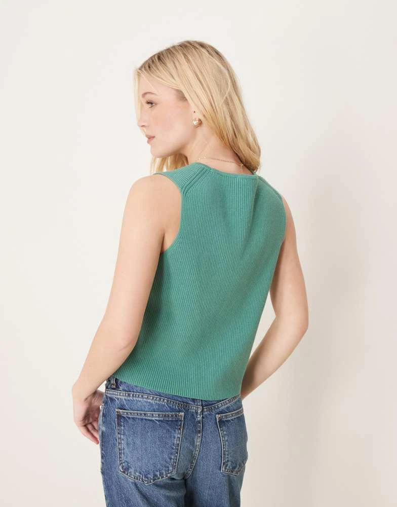 Abercrombie & Fitch Abercrombie & Fitch tie front v neck vest in green 3