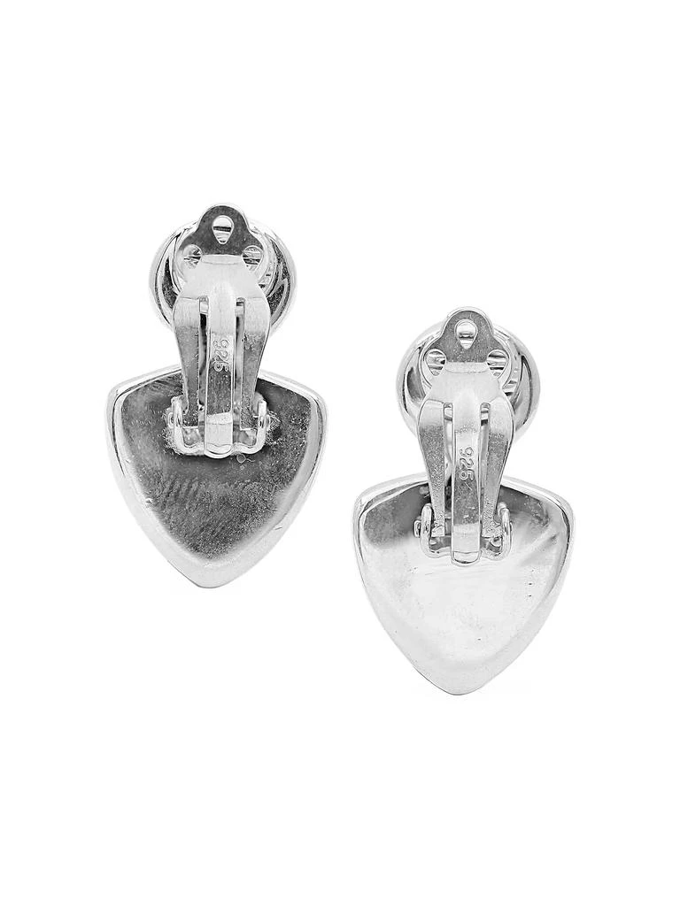 Stephen Dweck Carventurous Silver Pearl Hand-Carved Natural Quartz & Mother-Of-Pearl Clip Earrings 3