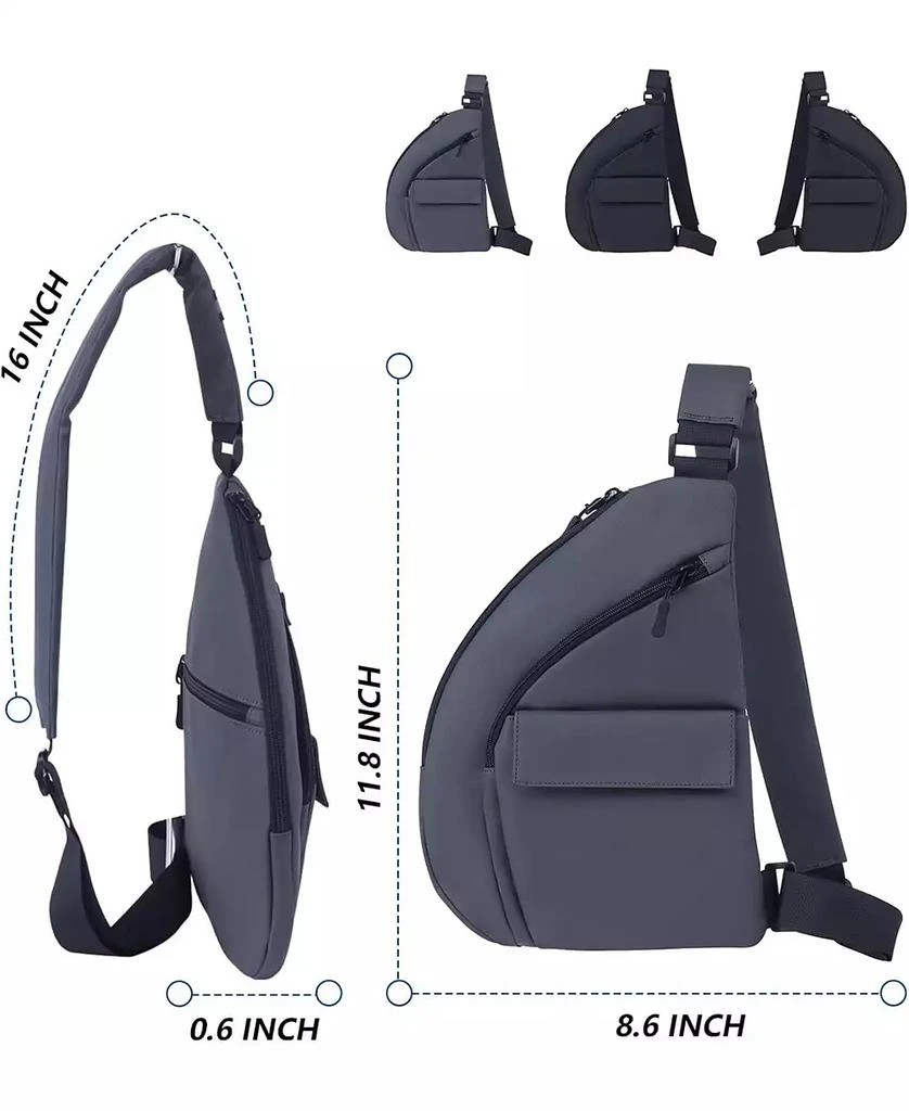 Urbanmax Anti Theft Travel Bag, Crossbody Bags Chest Sling Bag Purses for Women Men Black Right 3