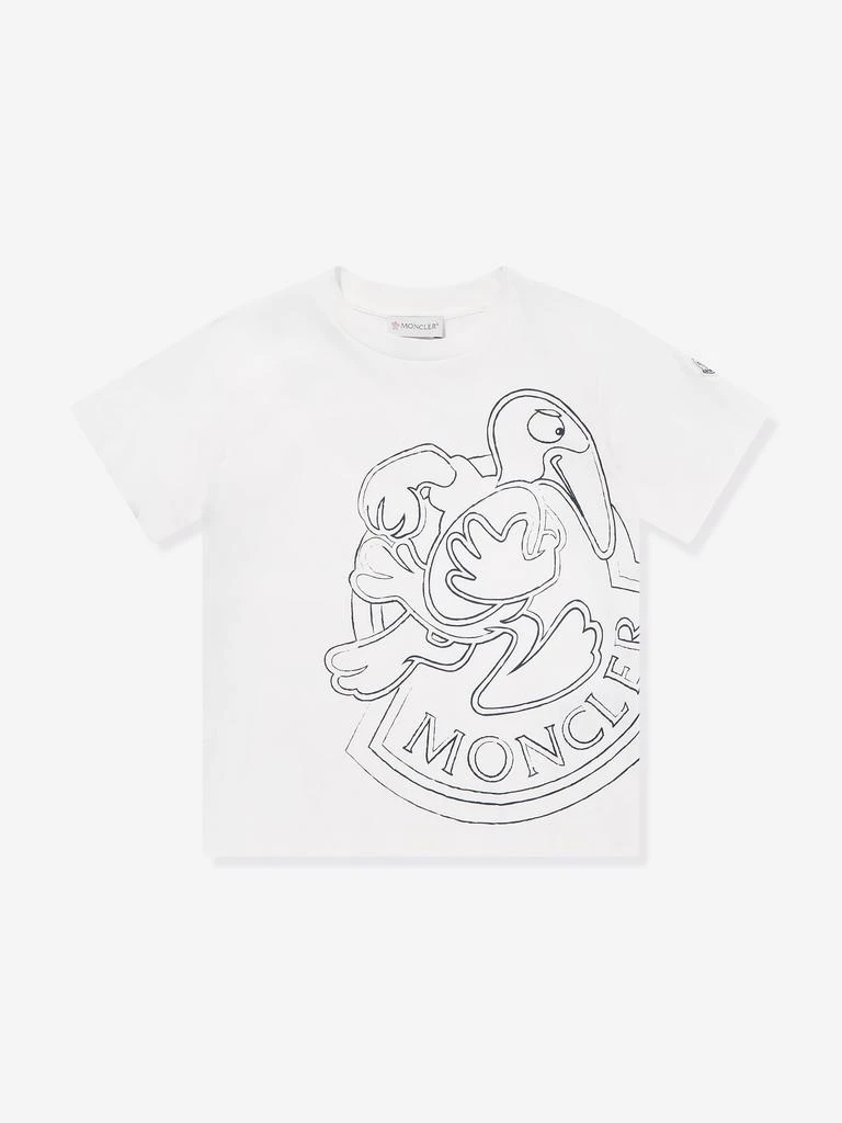 Moncler Moncler Enfant Boys Logo Print T-Shirt in White 2
