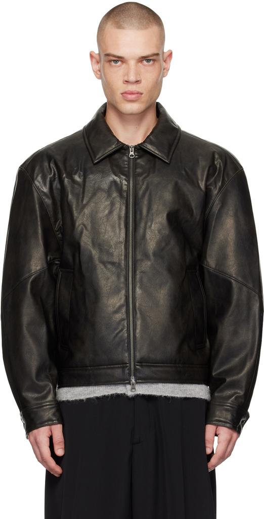 North Man 、AMOMENTO Synthetic Leather AMOMENTO Black Padded Faux-Leather Jacket - Coats - Free Shipping