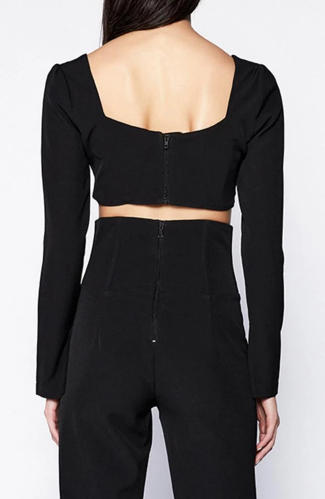 Bardot Marissa Corset Long Sleeve Crop Top 2