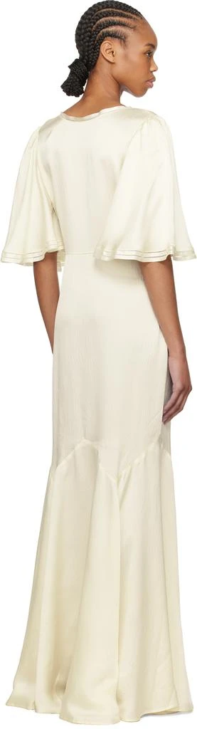 BODE Off-White Satin Claret Maxi Dress 3