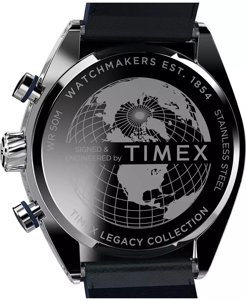 Timex Men's Quartz Analog Blue Leather Watch, 42mm 4