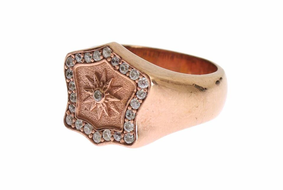 Nialaya Nialaya Pink Gold 925 Silver Authentic Clear Ring 4