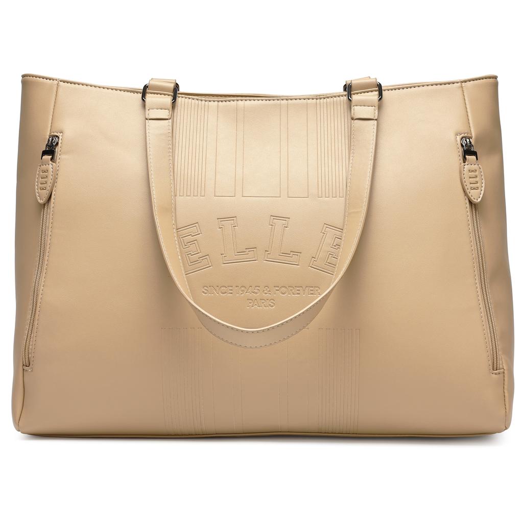 ELLE Roamer 24L Vegan Leather Weekender Tote Bag | Nude