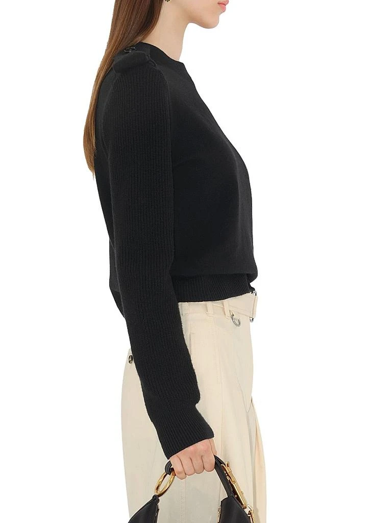 Burberry Check Epaulette Wool 
Cashmere-Blend Sweater 5