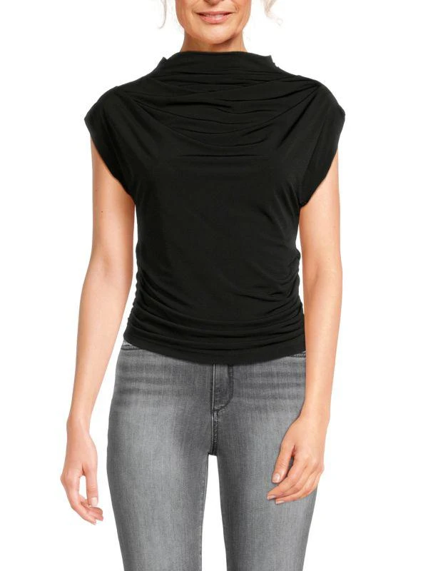Renee C. Highneck Ruched Top 1