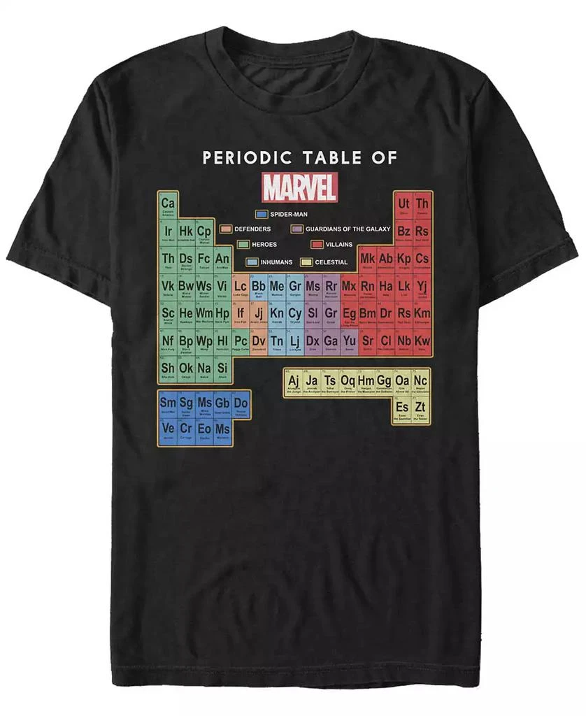 Marvel Marvel Men's Comic Collection Periodic Table of Heroes Short Sleeve T-Shirt 1