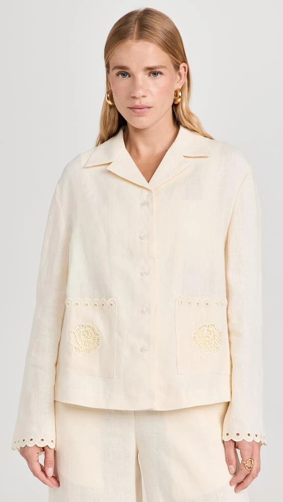 Sleeper Sofia Linen Embroidered Shirt 6