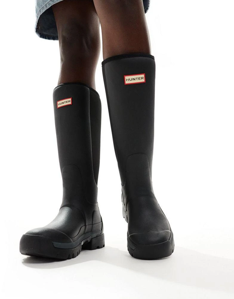 Hunter Hunter Balmoral hybrid tall wellies in black 1