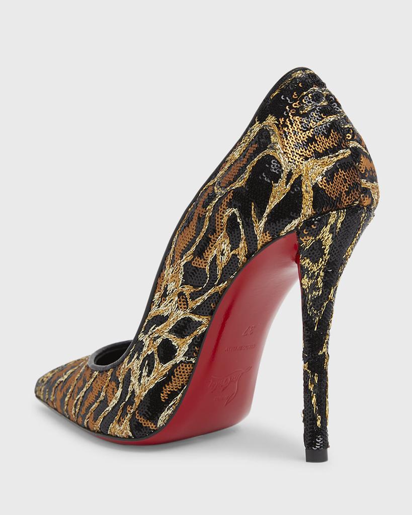 Christian Louboutin Miss Z Sequin Animal Red Sole Pumps