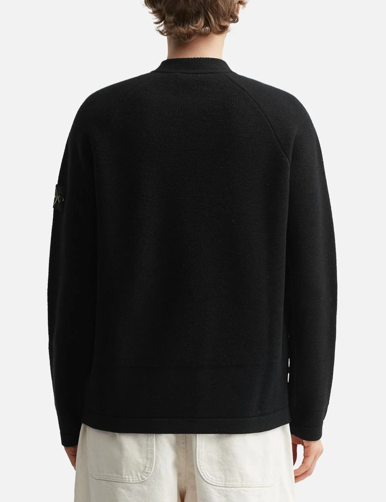 Stone Island Stretch RWSA Wool Mock Neck Jumper With Diagonal Zip 4