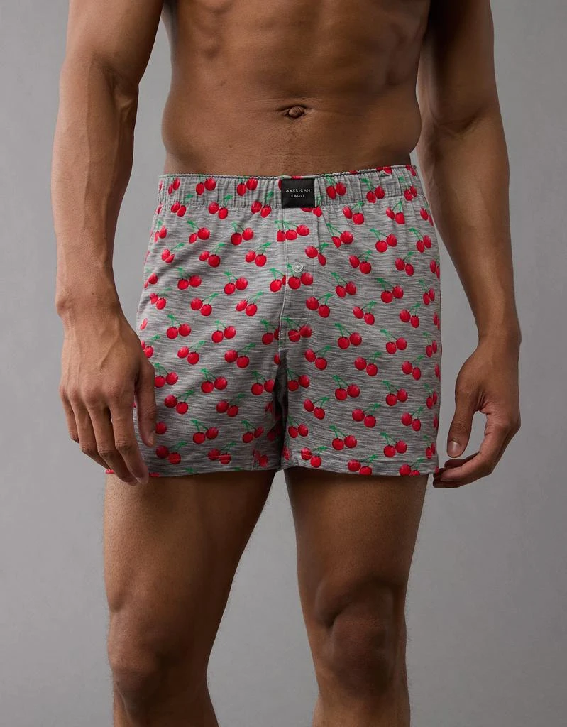 AE AEO Men's Cherries Slim Knit Ultra Soft Boxer Short 1