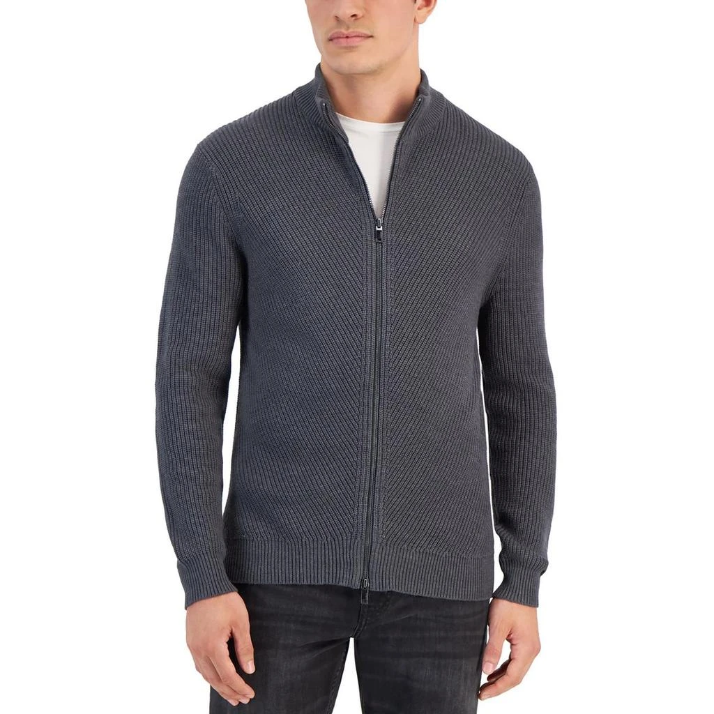 Alfani Mens Zipper Knit Mock Turtleneck Sweater 1