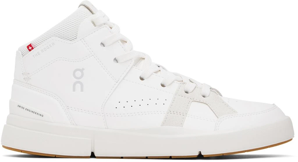 On White 'THE ROGER' Clubhouse Mid Sneakers 1