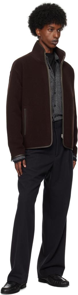 Brown Double Cloth Heavy Pile Zip Jacket – On Sale Now with Up to