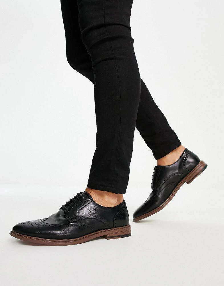 ASOS DESIGN ASOS DESIGN brogue shoes in black faux leather 4