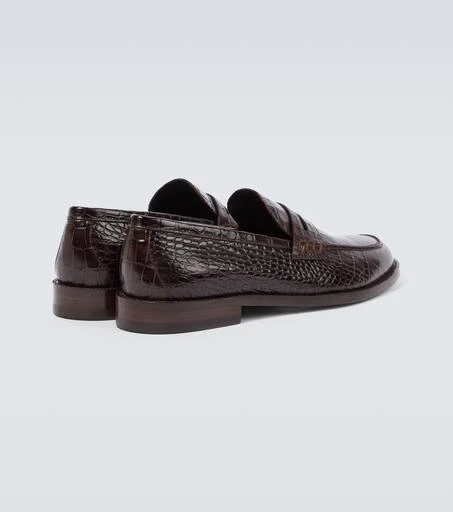 Manolo Blahnik Perry croc-effect leather penny loafers 6