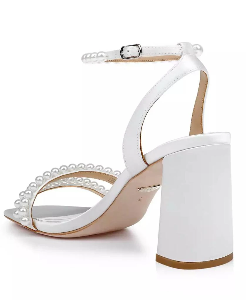 Badgley Mischka Women's Feisty Cultivated Pearl Detail Block Heel Evening Sandals 3