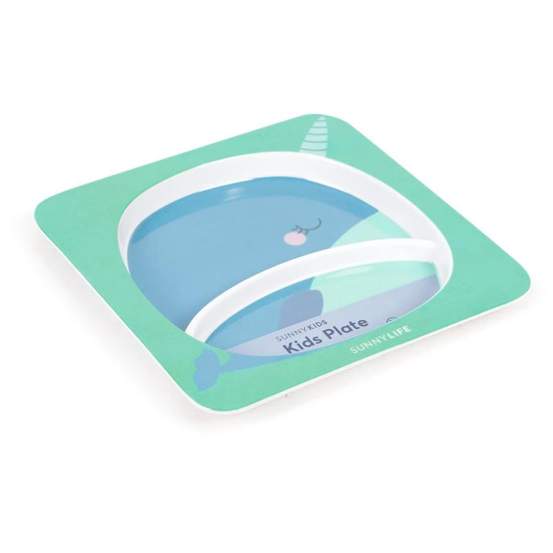 Sunnylife Narwhal plate in blue 1