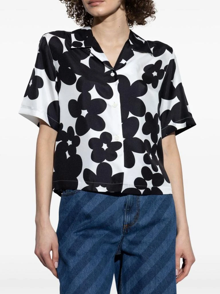 Marni WHITE MC SHIRT WITH BLACK FLOWERS 4