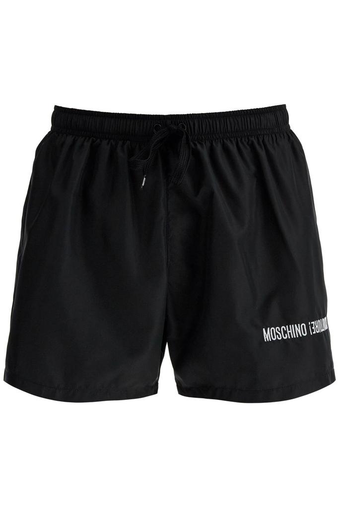 Moschino Moschino Logo Printed Drawstring Shorts Black L