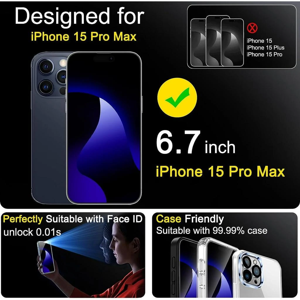 ENTRONIX Entronix [Magnetic] Case Compatible with iPhone 15 Pro Max - [Hard Back] Thick Clear 2
