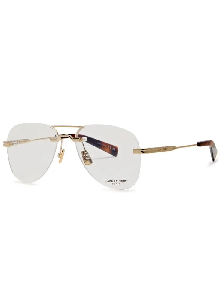 Yves Saint Laurent Rimless aviator-style optical glasses 1