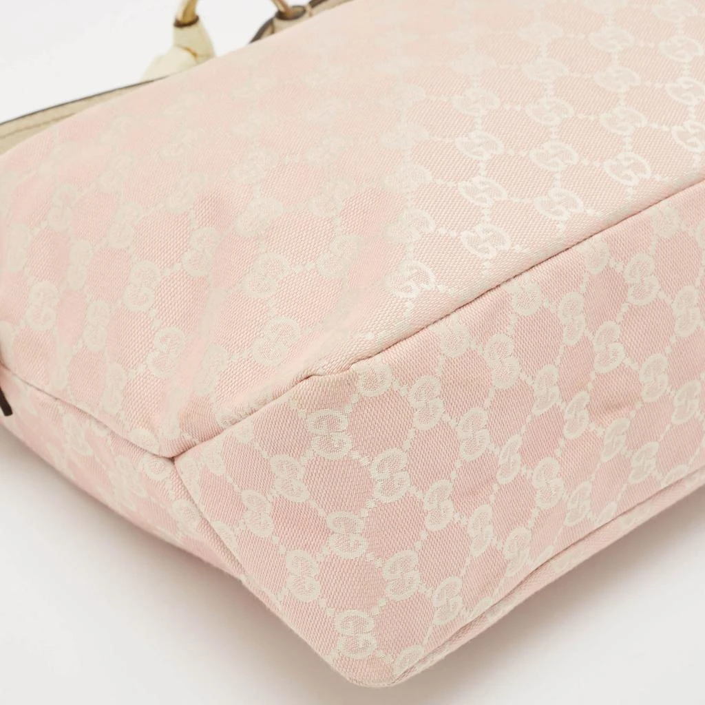 Gucci Gucci Pink/Off White GG Canvas Medium Horsebit Hobo 12