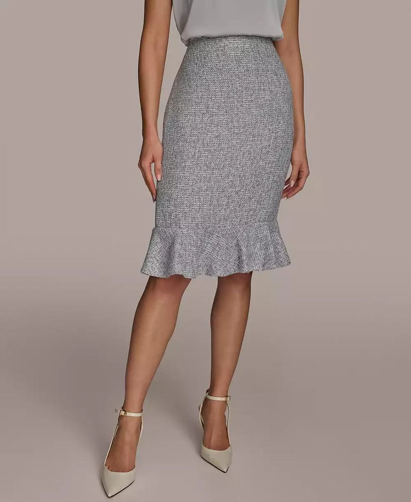 Donna Karan Women's Tweed Ruffle Hem Skirt, Regular & Petite 1